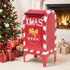 Christmas Mailbox Decoration With Festive Design, Classic Holiday Charm - Red