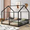 House Platform Beds, 2 Shared Beds, Metal Frame With Guardrails