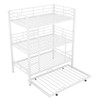 Triple Bunk Bed With Trundle, Heavy Duty Steel Construction