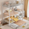Triple Bunk Bed With Trundle, Heavy Duty Steel Construction