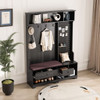 Hallway Hall Tree With Removable Cushion Bench, Coat Rack, Storage Shelves
