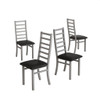 Metal Dining Chairs With Steel Legg, High Back Armless Design