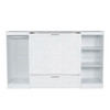 Twin Size Murphy Bed With Bedside Shelves And Wardrobe - White