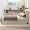 Full Size Daybed With Storage Shelves And Trundle - Ancient White
