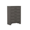 5 Drawer Dresser - Gray / Brown