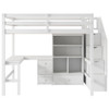 Loft Bed & L Shaped Desk, Drawers, Cabinet, And Storage Staircase