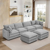 Modular U Shaped Sectional Sofa, 4 Seater Comfy Cloud Couch