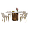 Steel Base Oval Sintered Stone Dining Table With 4 Chairs