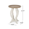 French Country Style Accent Table With Hourglass Design