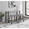 Regina - Console Sofa Table And Double Pedestal Base - Gray
