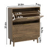 Freestanding Shoe Cabinet With 2 Flip Top Drawers For Entryway - Walnut