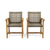 Outdoor Dining Chair Acacia Wood Frame (Set of 2)