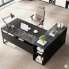 L-Shaped Executive Desk With Cabinet Storage