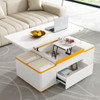 Multi Functional Adjustable Coffee Table With 4 Storage Stools