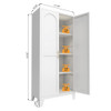 2 Shapely Doors Cabinet Metal Storage Cabinet With Doors And Adjustable Shelves For Bedroom Living Room - White