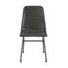 Outdoor Dining Chairs (Set of 2), Rattan Backrest And Cushions, Iron Frame - Dark Brown