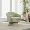 Swivel Barrel Chair With Cushioning For Living Room & Office, 360° Rotating - Green