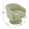 Swivel Barrel Chair With Cushioning For Living Room & Office, 360° Rotating - Green