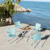 4 Modern Stackable Plastic Armchair Matched With Folding Square Table