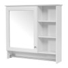 Wall Mount 2 In 1 Mirror Cabinet With Adjustable Shelf, Soft-Closing Hinges