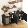 Vintage 4 Door Cabinet For Living Room - Black