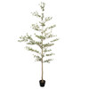 7Ft Artificial Olive Tree With Pot, Realistic Tall Fake Plant For Indoor Decoration - Green Leaves