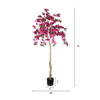 Artificial Bougainvillea Tree, Realistic Faux Potted Plant For Indoor Home Decor - Dark Pink / Green Leaves