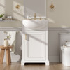 Bathroom Vanity With Bulged Sink, Cabinet, Soft-Close Door, Freestanding Single Unit