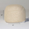 Semi Rounded Pouf, Cable Knitted, Perfect Seating