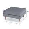 Amber - Square Upholstered Ottoman Linen