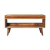 Solid Wood Bench With Upholstered Sea