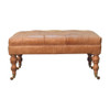 Buffalo - Leather Ottoman With Castor Legs