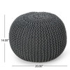 Bordeaux - Knitted Cotton Round Pouf, Versatile Ottoman And Floor Cushion