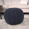 Bordeaux - Knitted Cotton Round Pouf Ottoman And Floor Cushion