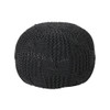 Bordeaux - Knitted Cotton Round Pouf