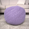 Bordeaux - Knitted Cotton Round Pouf Ottoman