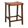 James - Mid-Century Modern Genuine Leather Counter Stool