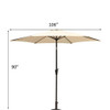 8.8' Outdoor Aluminum Patio Umbrella, Market Umbrella With 33 Pounds Round Resin Umbrella Base Lift