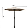 8.8' Outdoor Aluminum Patio Umbrella, Market Umbrella With 33 Pounds Round Resin Umbrella Base Lift