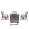 5 Piece Cast Aluminum Chat Fire Pit Set With Cushion
