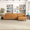 Allison - Mid-Century Modern Leather Sectional Sofa Chaise