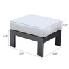 Patio Indoor Outdoor Aluminum Ottoman Footstool With Cushion