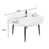 Modern Man-Made Stone Round Metal Dining Table-Position For 6 People