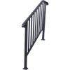 Handrails For Outdoor Steps, Fit 2 Or 3 Steps Outdoor Stair Railing, Wrought Iron Handrail, Flexible Porch Railing, Transitional Handrails For Concrete Steps Or Wooden Stairs
