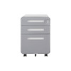 3 Drawer Mobile File Cabinet Under Desk Office, Simple Style Versatile Storage Cabinet For Legal / Letter / A4 Files, 5 Wheel Design Anti-Tilting Cold Rolled Steel Waterproof Moisture-Proof