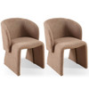 Modern Accent Chair Brown Single Sofa Chair, Upholstered Side Chair Teddy Comfy Chair For Dining Room / Bedroom / Living Room / Reception