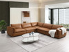 Brighton - Top Grain Leather Modular Sectional - Brown