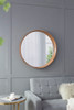 Round Wood Mirror, Wall Mounted Mirror Home Decor For Bathroom Living Room