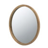 Circle Wall Mirror With Wooden Frame, Wall Mirror For Living Room