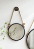 Handsome Cleveland Mirror With Rope Strap Contemporary Design Circle Mirror With Round Metal Frame For Wall Decor